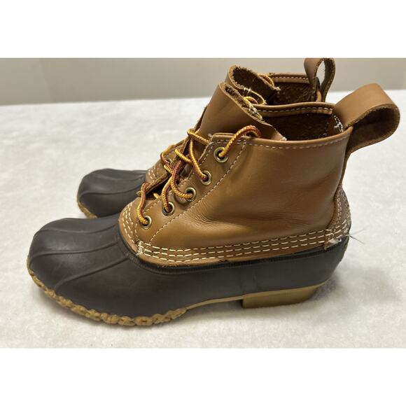 L.L. Bean Women's Boots Size 7.5 Brown Vintage Maine Hunting Rubber Leather Duck - Picture 5 of 7